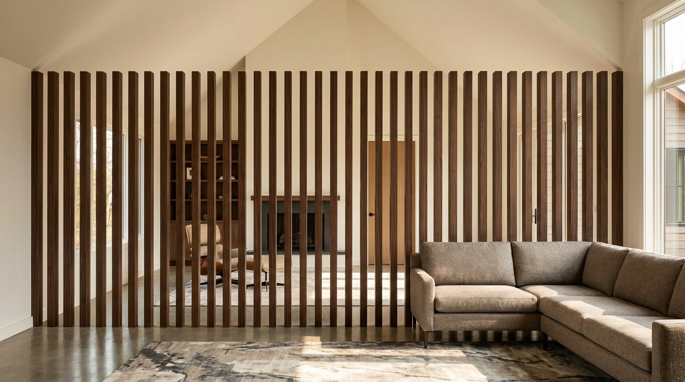 Vaulted or Sloped Ceiling? How Wood Slat Room Dividers Still Fit Perfectly