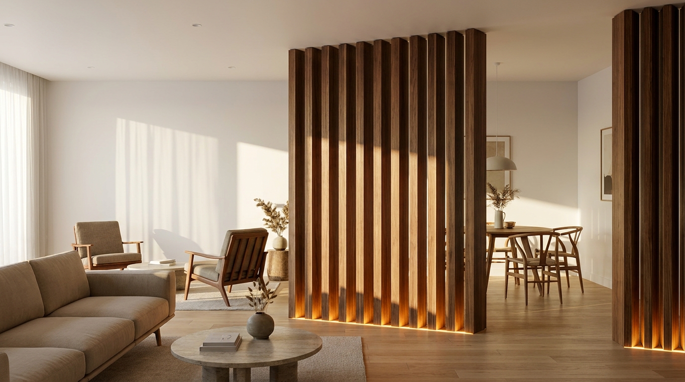 Wood Slat Dividers vs. Glass Partitions: Which Belongs in an Open-Plan Home?