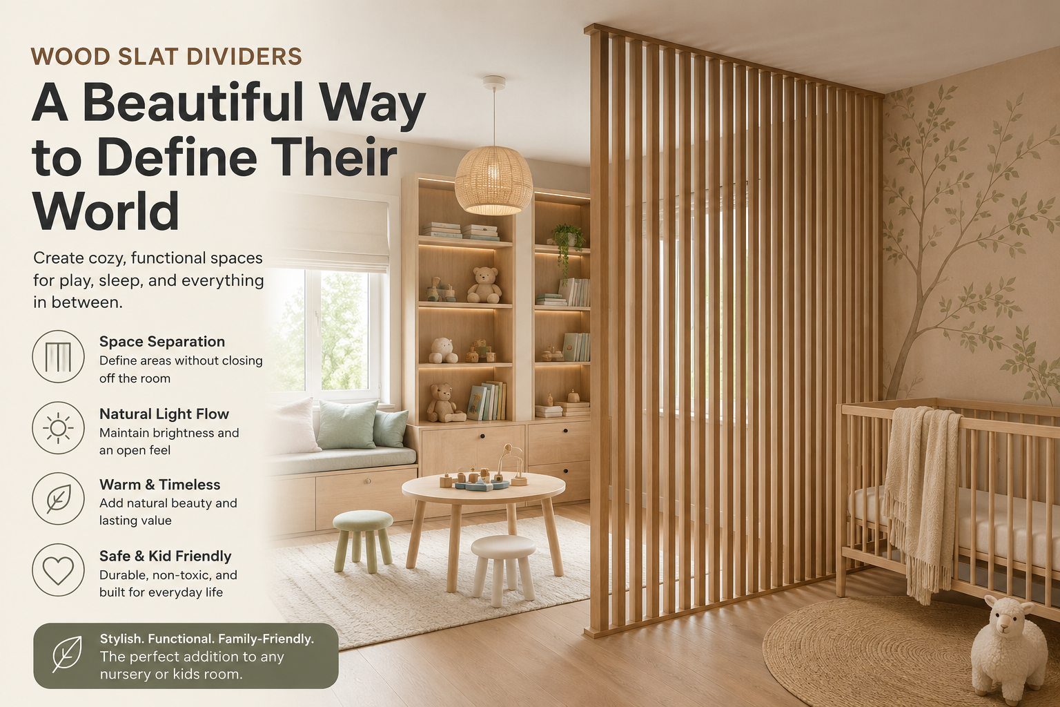 Wood Slat Divider Nursery Ideas: Zoning a Sleep Corner Without Building a Wall